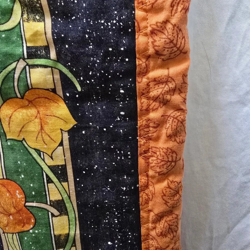 Handmade Halloween Welcome Banner Quilt Cat Pumpkin Crow House Fall Autumn Decor